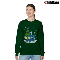 Women’s Detroit Lions Are Coming To Town Snoopy Christmas Relaxed Sweatshirt in forest green | Soft, Laid-Back Vibe