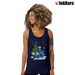 Women’s Detroit Lions Are Coming To Town Snoopy Christmas Tank Top in navy | Lightweight, Movement-Friendly