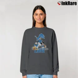Women’s Detroit Lions Mickey Mouse Football Fan Relaxed Sweatshirt in charcoal | Soft, Laid-Back Vibe