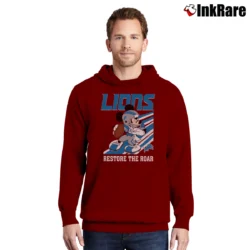 Men’s Detroit Lions Mickey Mouse Football Team Pullover Hoodie in maroon | Cozy, Durable, Modern Fit