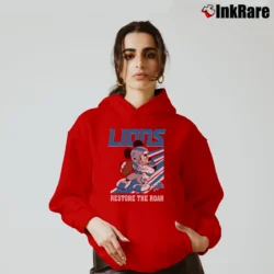 Women’s Detroit Lions Mickey Mouse Football Team Cozy Hoodie in red | Warm, Structured, Stylish