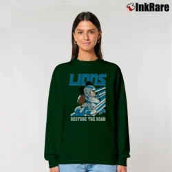 Women’s Detroit Lions Mickey Mouse Football Team Relaxed Sweatshirt in forest green | Soft, Laid-Back Vibe