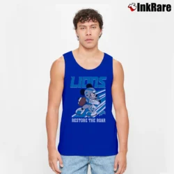 Men’s Detroit Lions Mickey Mouse Football Team Tank Top in royal blue | Breathable, Active-Friendly Design