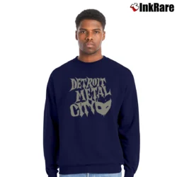 Men’s Detroit Metal City Japanese Anime Dragonball Crossover Crewneck Sweatshirt in navy | Cozy Fabric, Clean Style