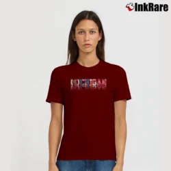 Women’s Detroit Michigan Sports Logos Tigers Lions Signature T-Shirt in maroon | Soft, Flattering Fit