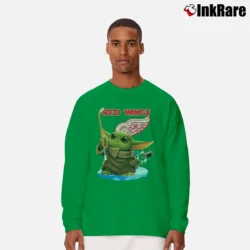 Men’s Detroit Red Wings Baby Yoda Star Wars Long-Sleeve Shirt in irish green | Sleek, Lightweight, Year-Round Wear
