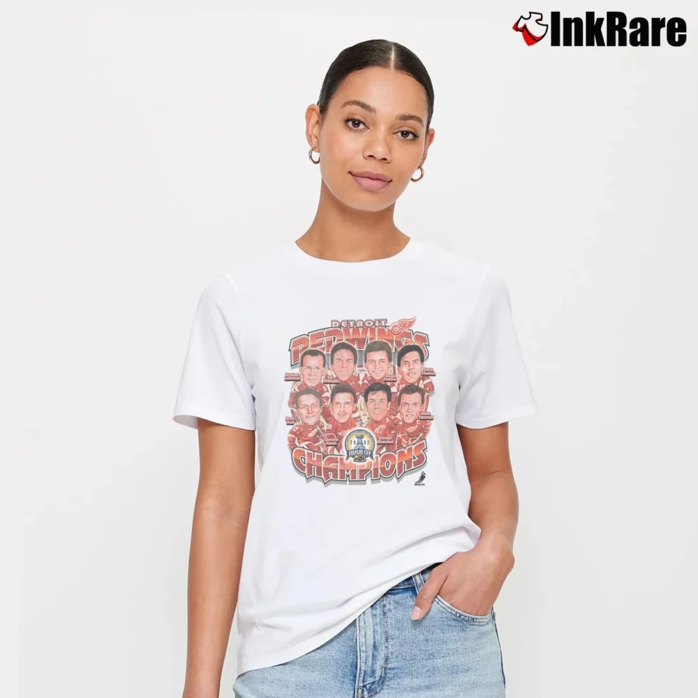Women’s Detroit Red Wings Caricature Yzerman Signature T-Shirt in white | Soft, Flattering Fit