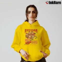 Women’s Detroit Red Wings Russian Five Caricature 90s Cozy Hoodie in yellow | Warm, Structured, Stylish