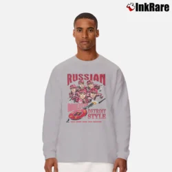 Men’s Detroit Red Wings Russian Five Caricature 90s Long-Sleeve Shirt in sport grey | Sleek, Lightweight, Year-Round Wear