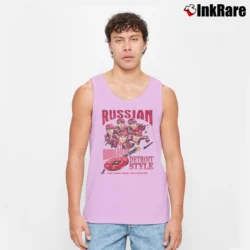 Men’s Detroit Red Wings Russian Five Caricature 90s Tank Top in light pink | Breathable, Active-Friendly Design