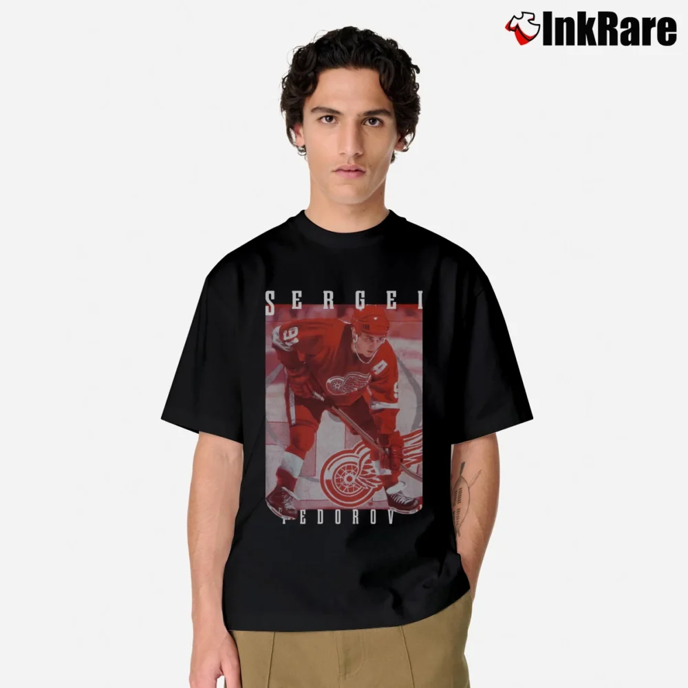 Men’s Detroit Red Wings Sergei Fedorov Classic T-Shirt in black | Soft, Breathable Everyday Wear