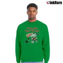 Men’s Detroit Red Wings Snoopy Hockey Funny Fan Crewneck Sweatshirt in irish green | Cozy Fabric, Clean Style