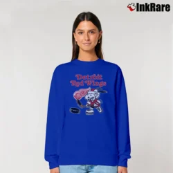 Women’s Detroit Red Wings Snoopy Hockey Funny Fan Relaxed Sweatshirt in royal blue | Soft, Laid-Back Vibe