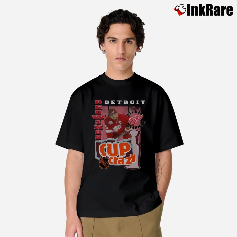 Men’s Detroit Red Wings Steve Yzerman Stanley Cup Hockey Classic T-Shirt in black | Soft, Breathable Everyday Wear