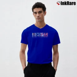 Men’s Detroit Tigers Michigan Sports Fan Graphic V-Neck Tee in royal blue | Sharp, Breathable, Everyday Staple