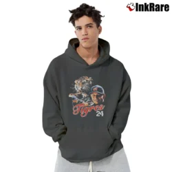 Men’s Detroit Tigers Miguel Cabrera 24 Rookie Era Pullover Hoodie in charcoal | Cozy, Durable, Modern Fit