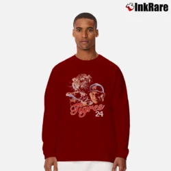 Men’s Detroit Tigers Miguel Cabrera 24 Rookie Era Long-Sleeve Shirt in maroon | Sleek, Lightweight, Year-Round Wear