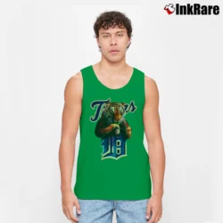 Men’s Detroit Tigers Retro MLB Rock Style Graphic Tank Top in irish green | Breathable, Active-Friendly Design