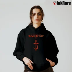 Women’s Devildriver Heavy Metal Logo Cozy Hoodie in black | Warm, Structured, Stylish