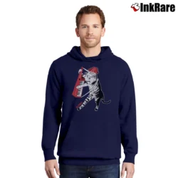 Men’s Devo Cat Band Pullover Hoodie in navy | Cozy, Durable, Modern Fit