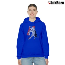 Women’s Devo Cat Band Cozy Hoodie in royal blue | Warm, Structured, Stylish