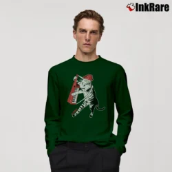Men’s Devo Cat Band Long-Sleeve Shirt in forest green | Sleek, Lightweight, Year-Round Wear