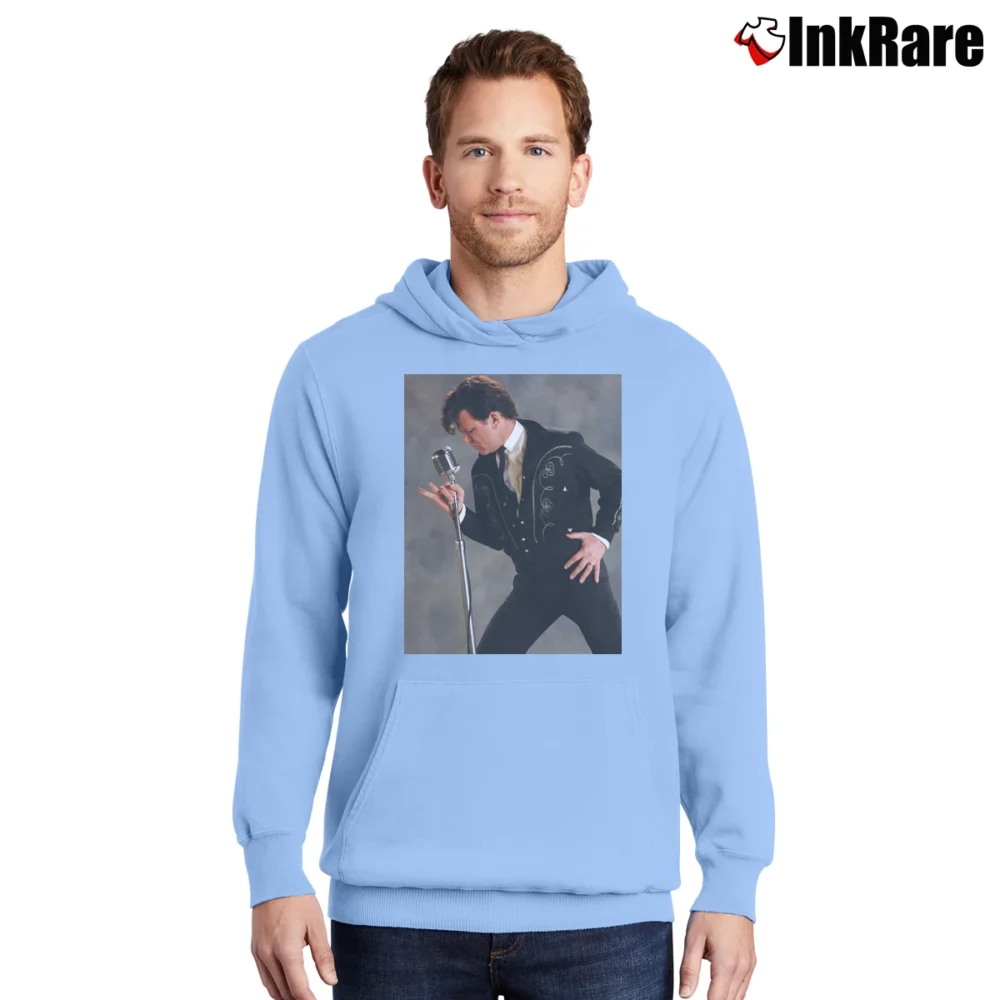 Men’s Dewey Cox Walk Hard Movie Fan Pullover Hoodie in light blue | Cozy, Durable, Modern Fit