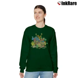 Women’s DGK Say No To Drugs Cartoon Relaxed Sweatshirt in forest green | Soft, Laid-Back Vibe