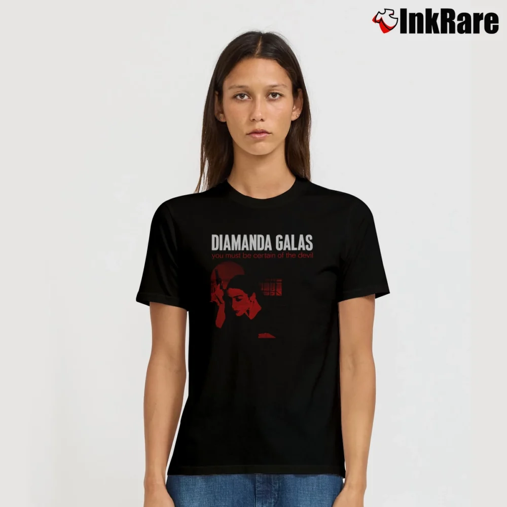 Women’s Diamanda Galas You Must Be Certain Of The Devil Signature T-Shirt in black | Soft, Flattering Fit