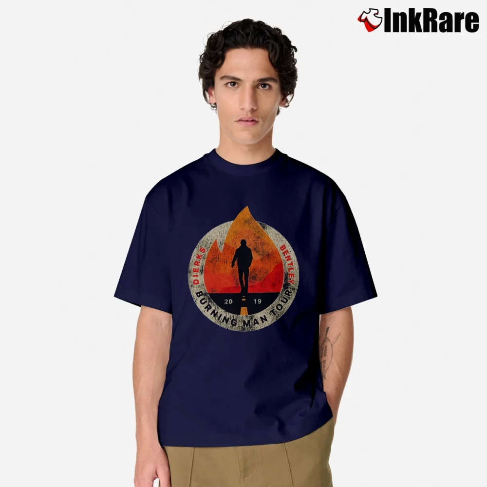 Men’s Dierks Bentley Burning Man Tour 2019 Logo Classic T-Shirt in navy | Soft, Breathable Everyday Wear