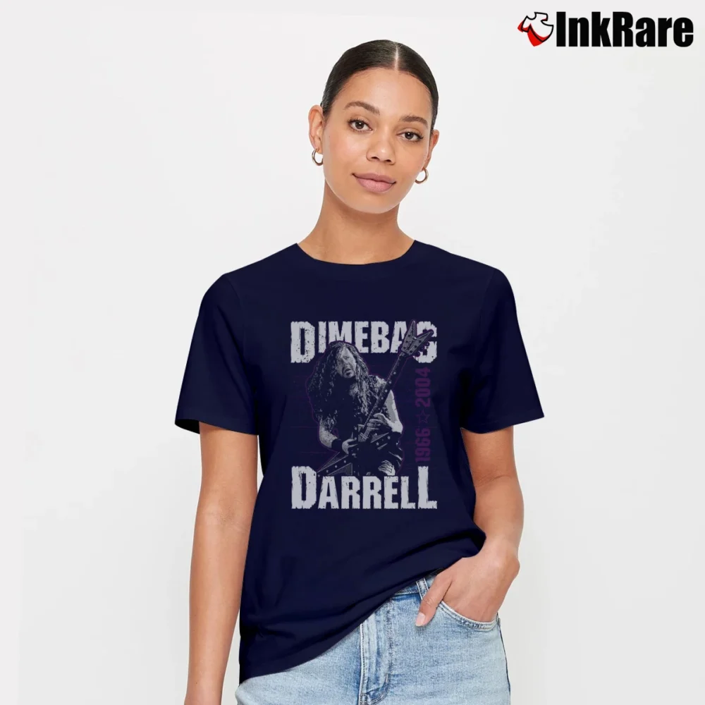 Women’s Dimebag Darrell Guitar Signature T-Shirt in navy | Soft, Flattering Fit