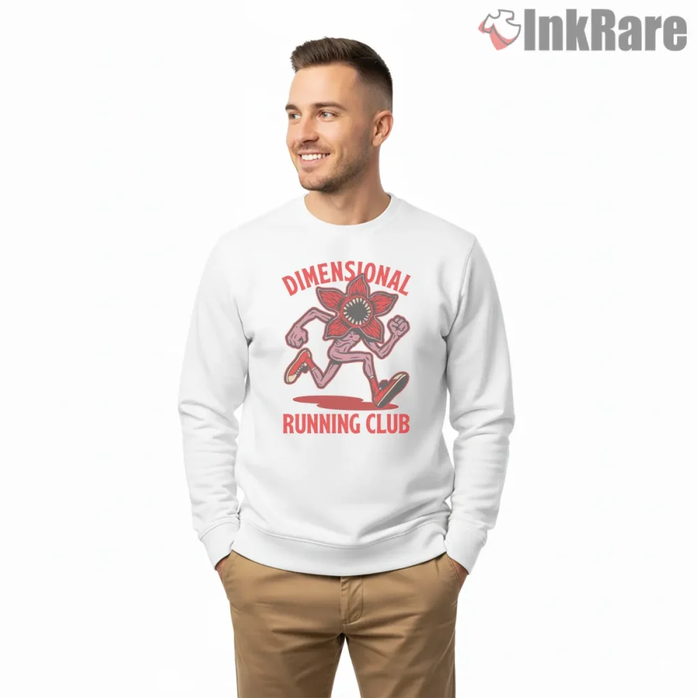 Dimensional Running Club Demogorgon Parody Shirt on graphic shirt for men graphic tee