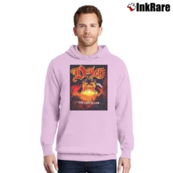 Men’s Dio 1984 Last In Line Concert Tour Pullover Hoodie in light pink | Cozy, Durable, Modern Fit