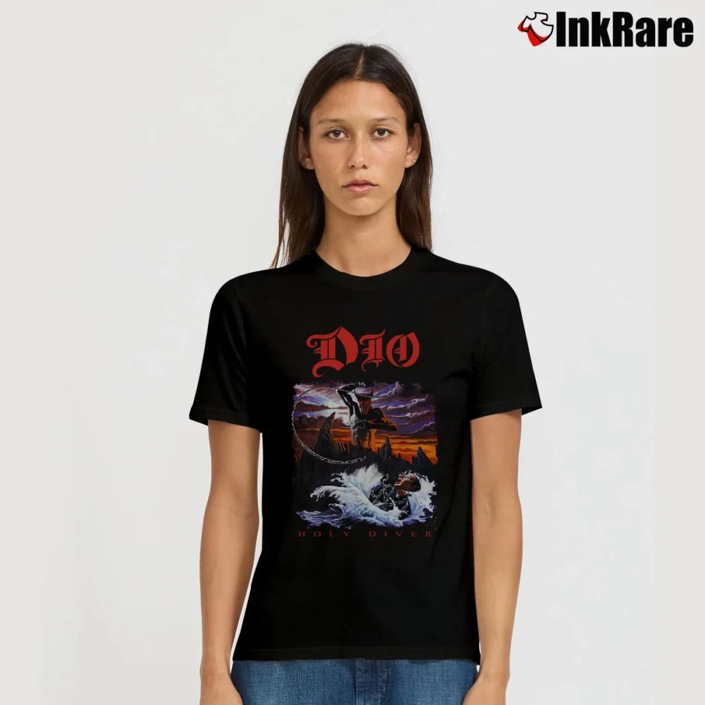 Women’s Dio Holy Diver Album Cover Signature T-Shirt in black | Soft, Flattering Fit