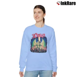 Women’s Dio Killing The Dragon Band Logo Relaxed Sweatshirt in light blue | Soft, Laid-Back Vibe