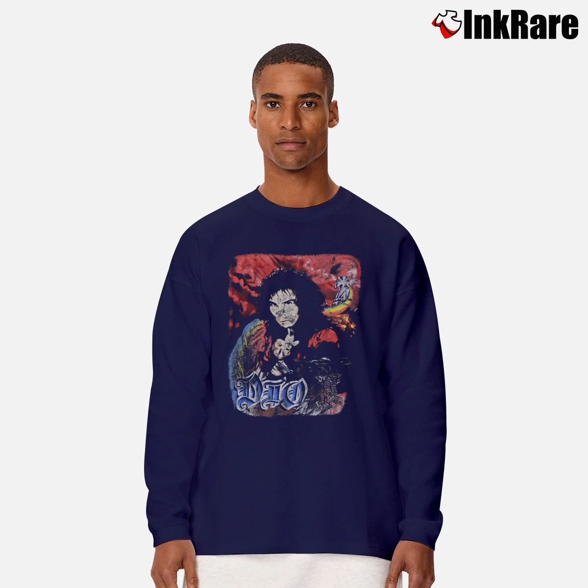 Men’s Dio Lock Up The Wolves 1990 Tour Long-Sleeve Shirt in navy | Sleek, Lightweight, Year-Round Wear
