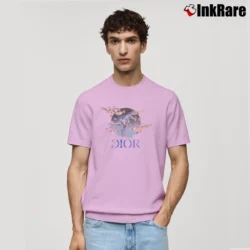 Men’s Dior Fashion Inspired Logo Classic T-Shirt in light pink | Soft, Breathable Everyday Wear