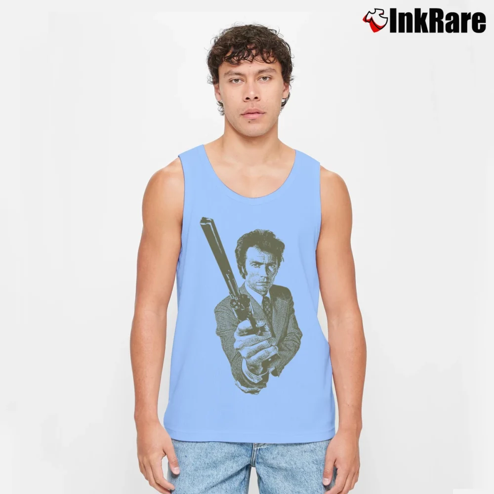 Men’s Dirty Harry Magnum Force Tank Top in light blue | Breathable, Active-Friendly Design