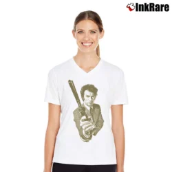 Women’s Dirty Harry Magnum Force V-Neck Tee in white | Chic Neckline, Soft Texture