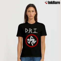 Women’s Dirty Rotten Imbeciles DRI Band Logo Signature T-Shirt in black | Soft, Flattering Fit