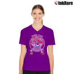 Women’s Disney A Goofy Movie Possum Park V-Neck Tee in purple | Chic Neckline, Soft Texture