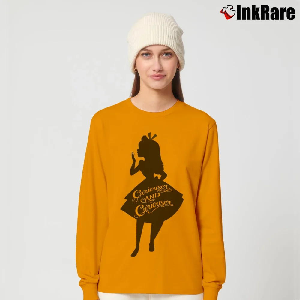 Women’s Disney Alice In Wonderland Curiouser And Curiouser Long-Sleeve Top in orange | Sleek, Versatile, All-Season