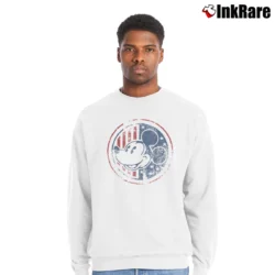 Men’s Disney Americana Mickey Mouse Crewneck Sweatshirt in white | Cozy Fabric, Clean Style