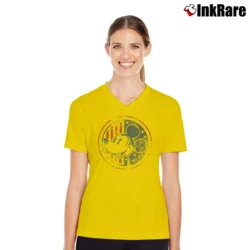 Women’s Disney Americana Mickey Mouse V-Neck Tee in yellow | Chic Neckline, Soft Texture