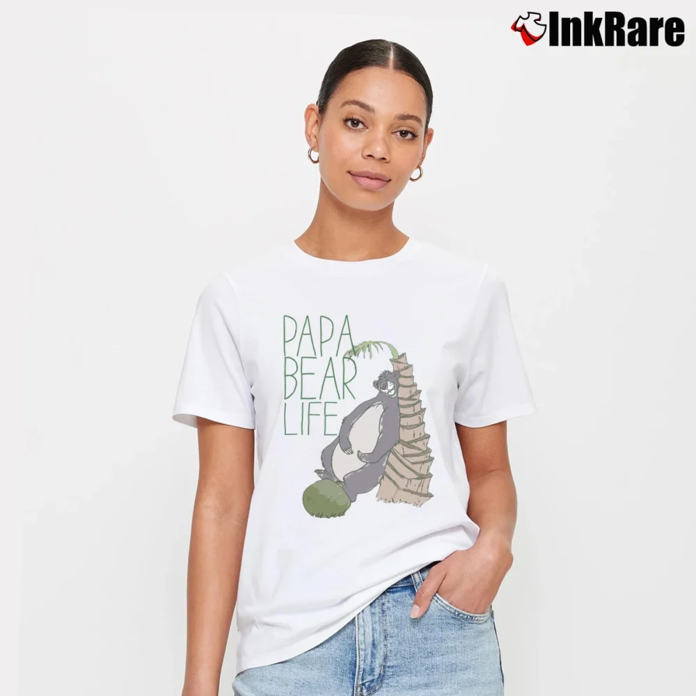 Women’s Disney Baloo Papa Bear Life T-Shirt in white | Soft, Flattering Fit