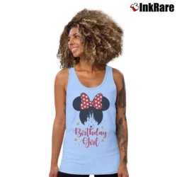Women’s Disney Birthday Girl Family Mickey Minnie Tank Top in light blue | Lightweight, Movement-Friendly