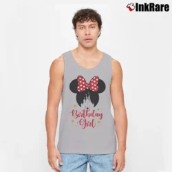 Men’s Disney Birthday Girl Family Mickey Minnie Tank Top in sport grey | Breathable, Active-Friendly Design