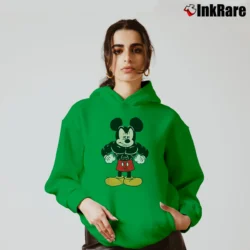 Women’s Disney Buff Muscle Mickey Mouse Cozy Hoodie in irish green | Warm, Structured, Stylish