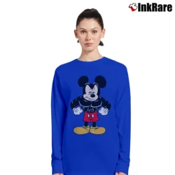 Women’s Disney Buff Muscle Mickey Mouse Long-Sleeve Top in royal blue | Sleek, Versatile, All-Season