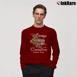 Men’s Disney Camping Girl Mickey Minnie Long-Sleeve Shirt in maroon | Sleek, Lightweight, Year-Round Wear
